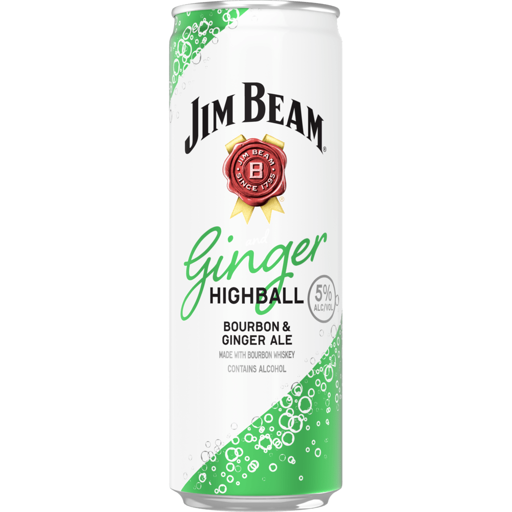 Jim Beam Ginger Highball Cocktails Ready-to-Drink 4x355ml