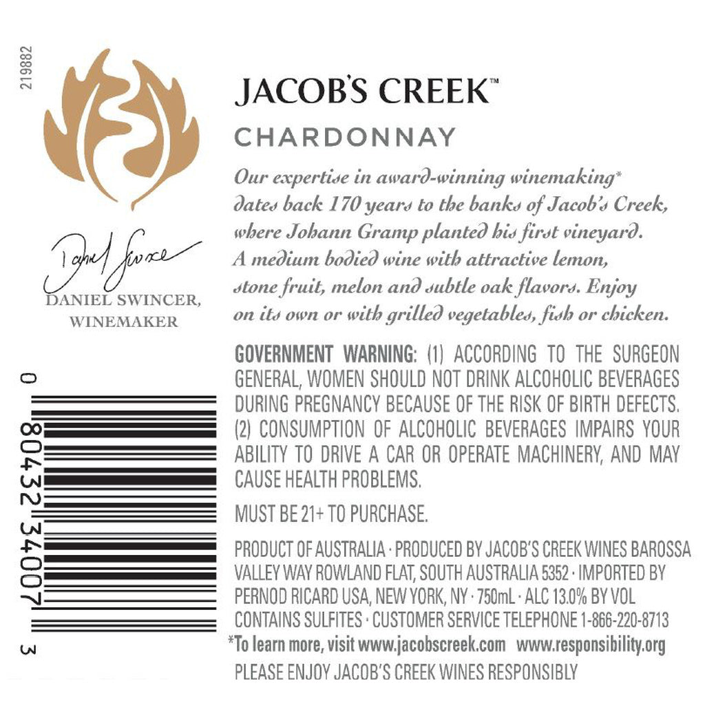 Jacobs Creek Jacobs Creek Classic Chardonnay 2018 750 ml product image 5
