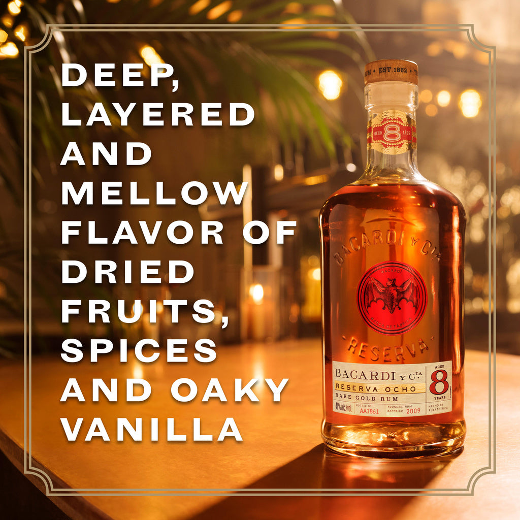 Bacardi YCLA Reserva Ocho Rare Gold Rum 8 year 750 ml product image 5