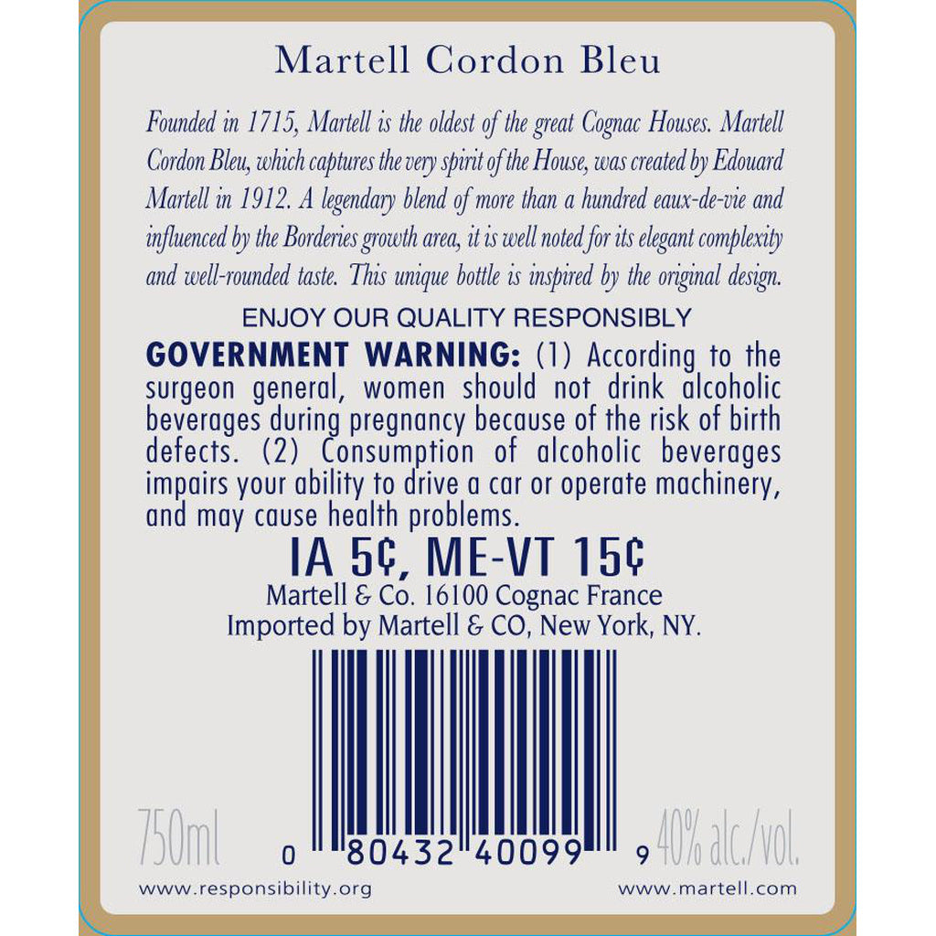 Martell Cordon Bleu Cognac 750 ml product image 9
