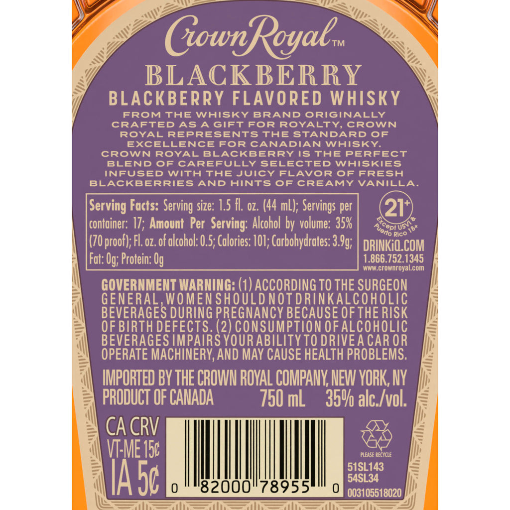 Crown Royal Blackberry Flavored Whisky 750 ml product image 7