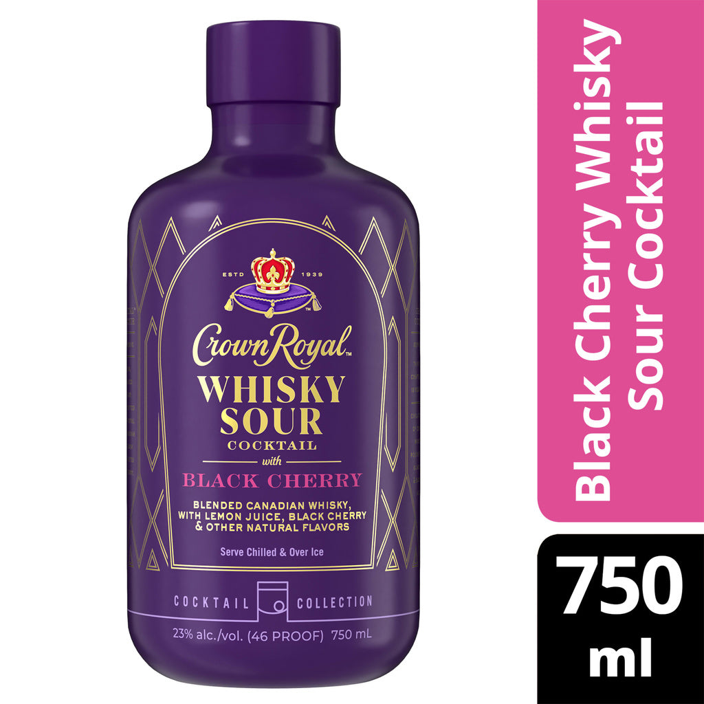 Crown Royal Black Cherry Whisky Sour Cockatil 750 ml