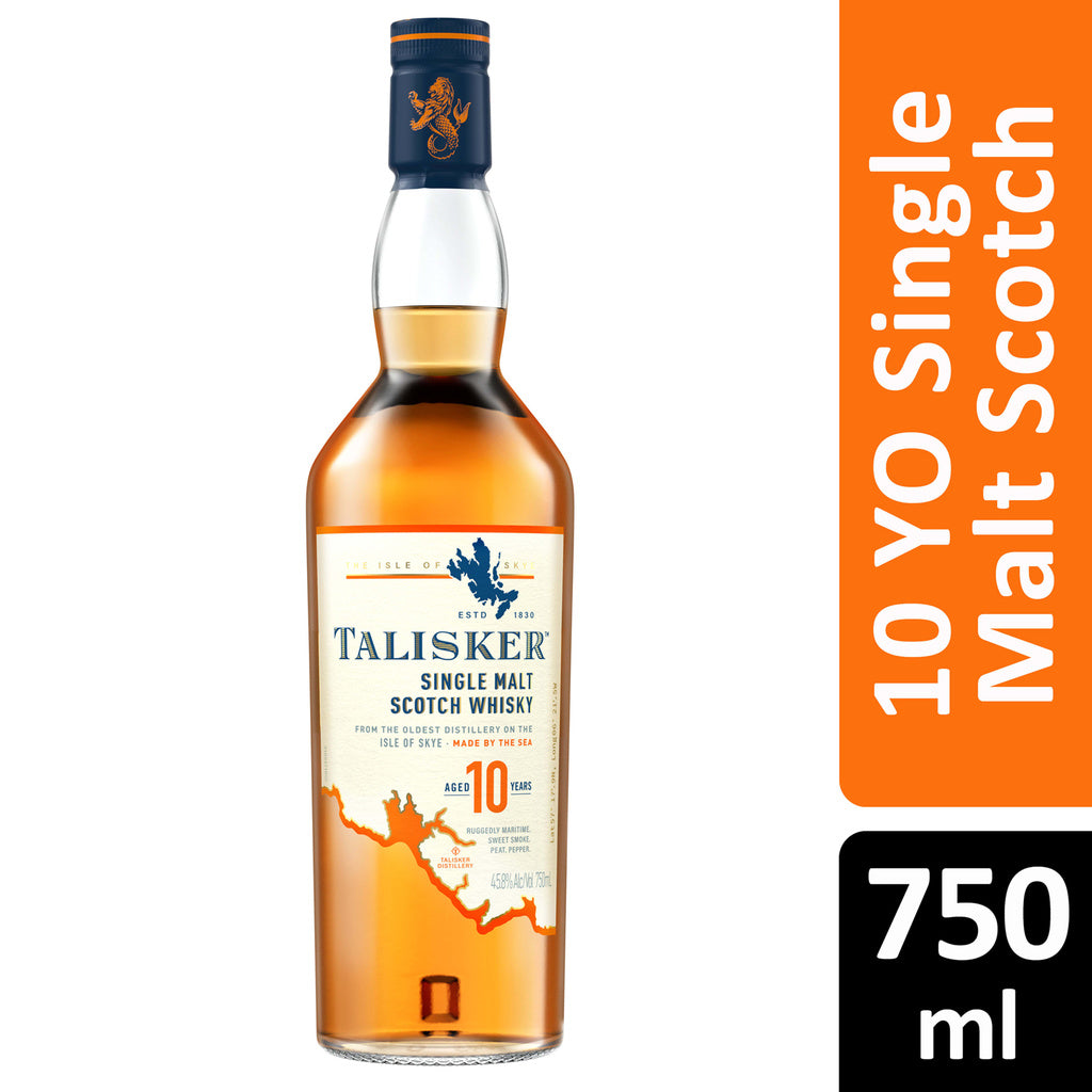 Talisker 10 Year Old Island Single Malt Scotch Whisky 750 ml