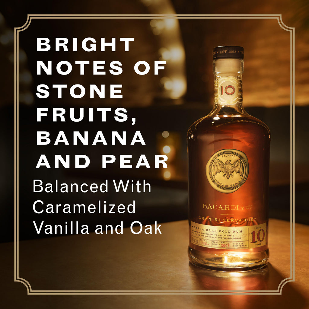Bacardi Y Cia Gran Reserva Diez 10 Years Extra Rare Gold Rum 750 ml product image 3