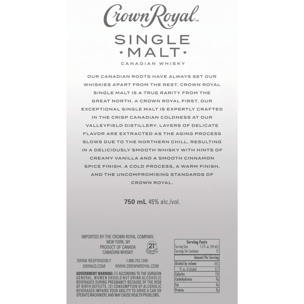 Crown Royal Single Malt Canadian Whisky 750 ml product image 5