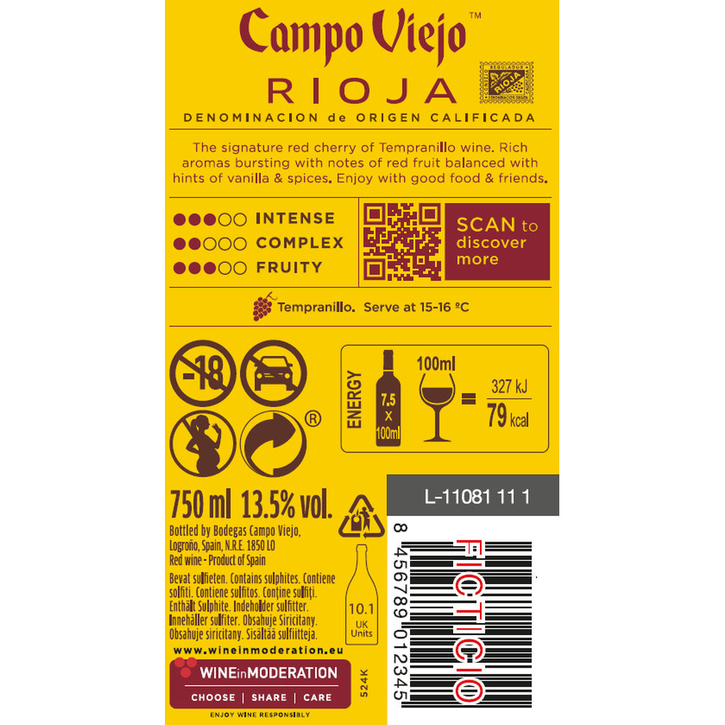 Campo Viejo Rioja Tempranillo 2018 750 ml product image 8