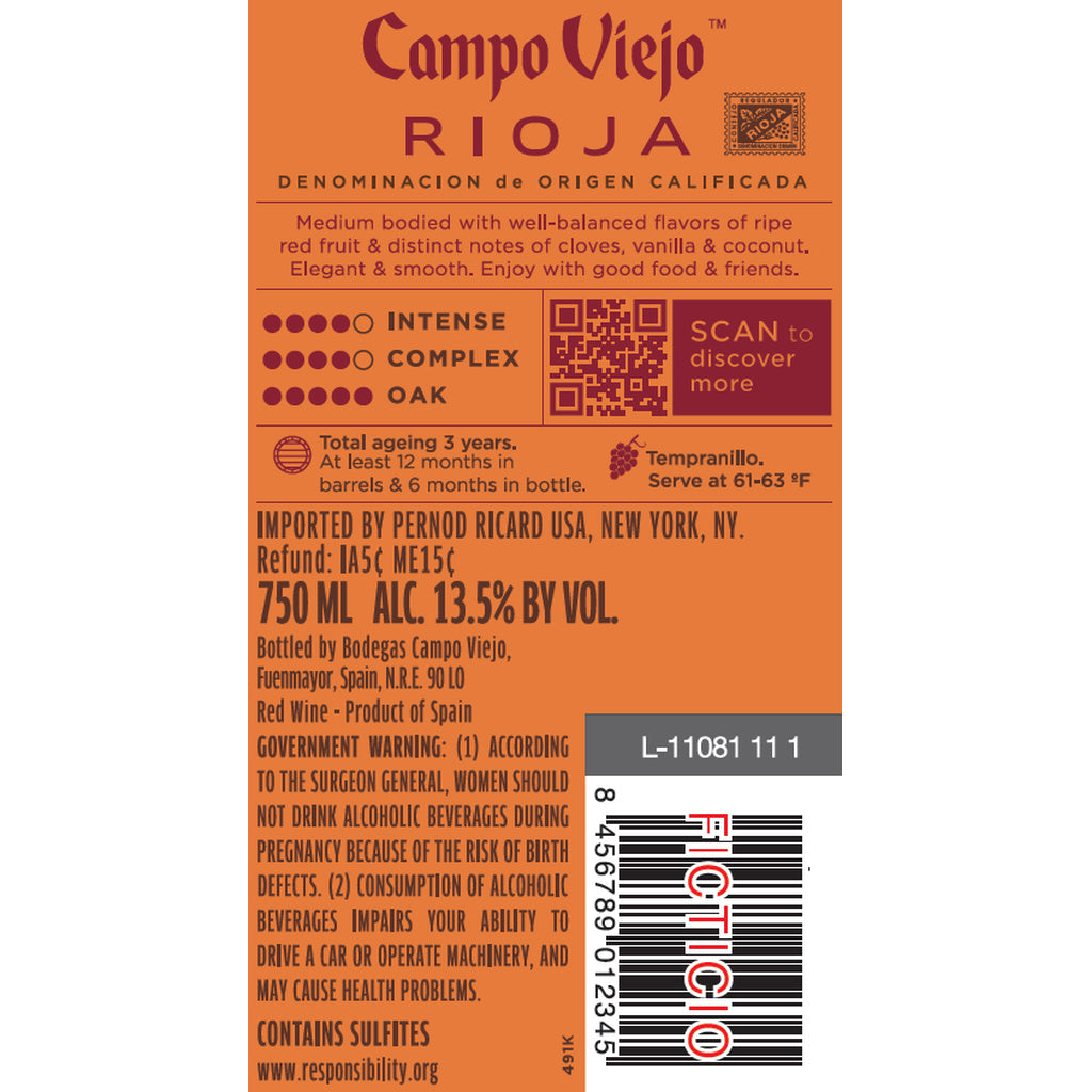 Campo Viejo Rioja Reserva 2015 750 ml product image 16