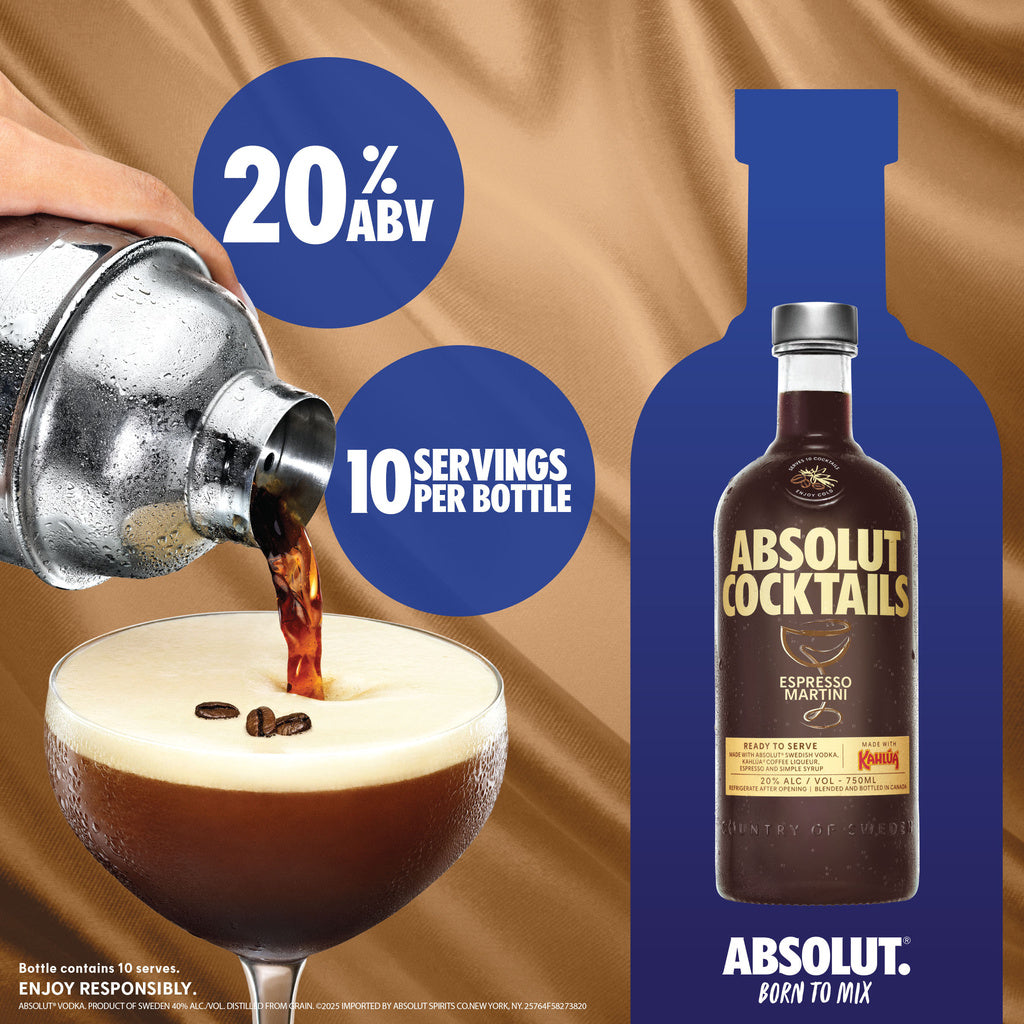 Absolut Cocktails Espresso Martini made with Kahlua 750 ml product image 16