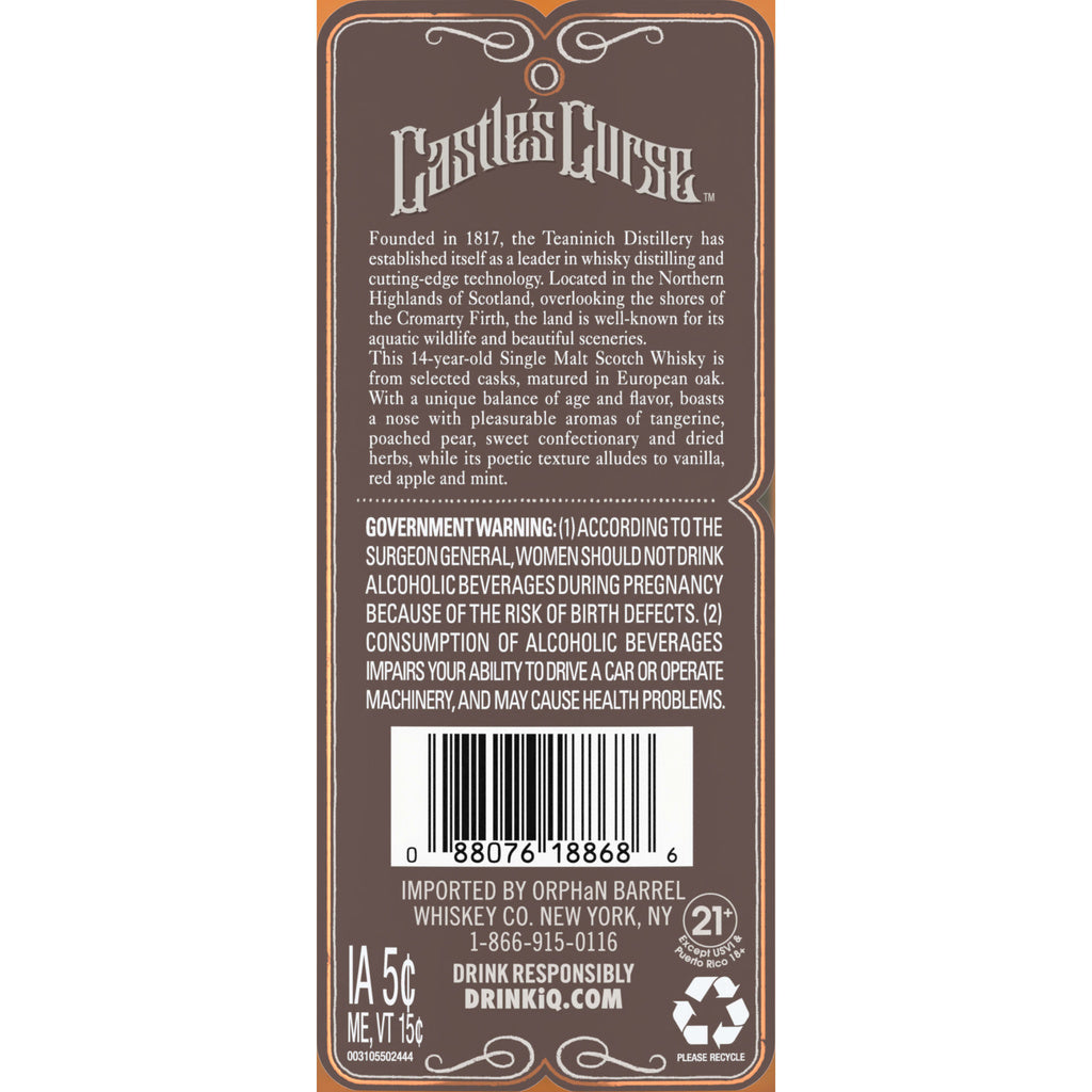 Orphan Barrel Castles Curse Single Malt Scotch 14 year 750 ml product image 4