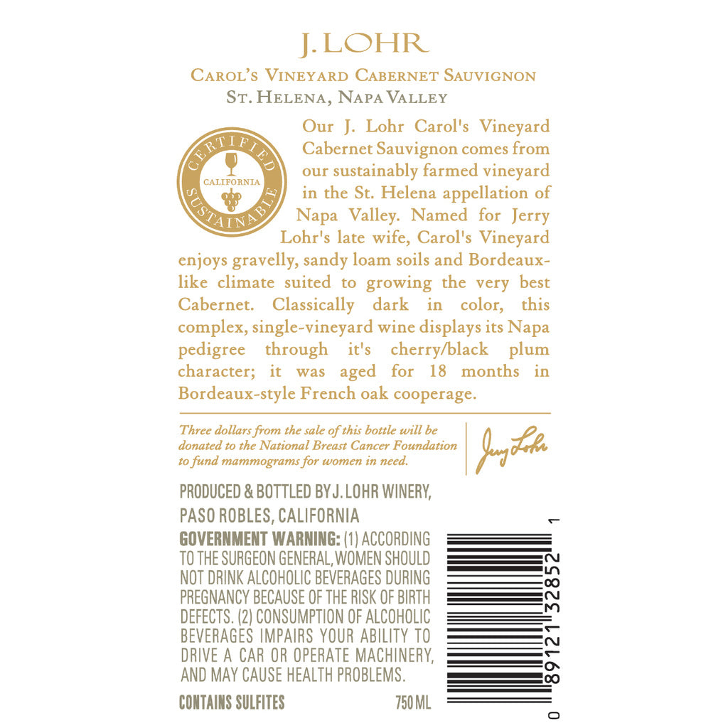 J. Lohr Vineyards & Wines Carols Vineyard Cabernet Sauvignon 750 ml product image 2