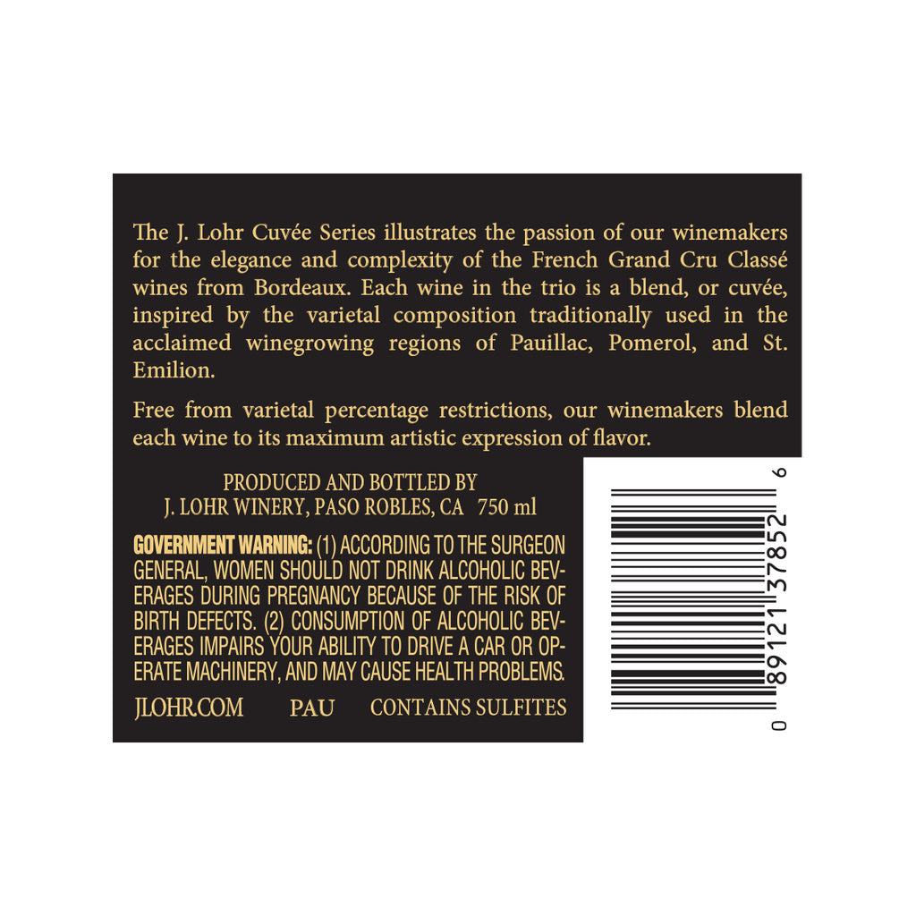 J. Lohr Vineyards Cuvee PAU 2016 750 ml product image 4