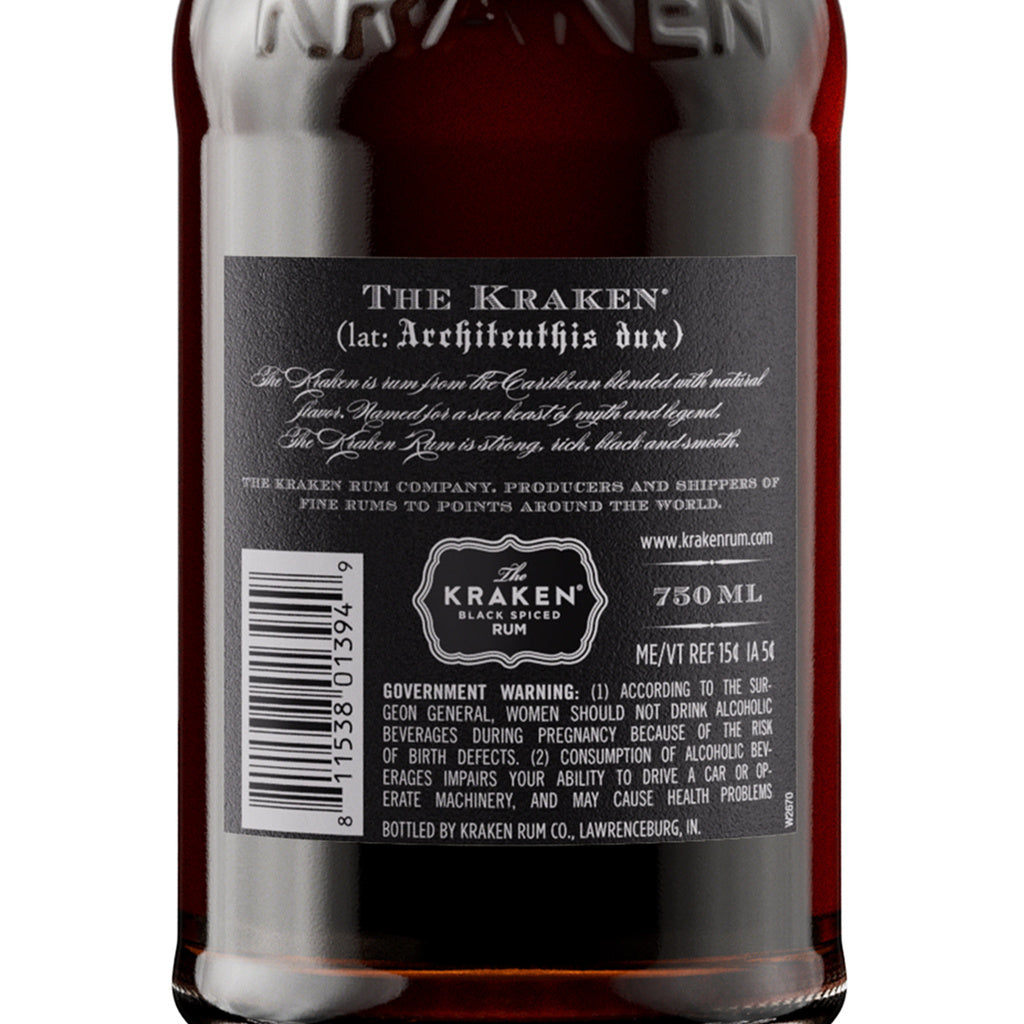 The Kraken Black Spiced 70 proof Black Label 750 ml product image 4