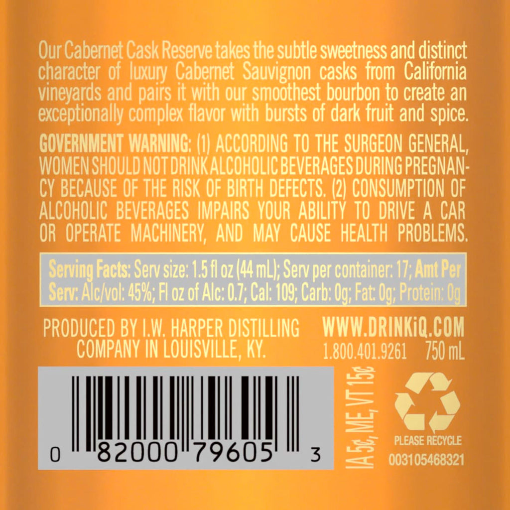 I.W. Harper Cabernet Cask Reserve Kentucky Straight Bourbon 750 ml product image 5