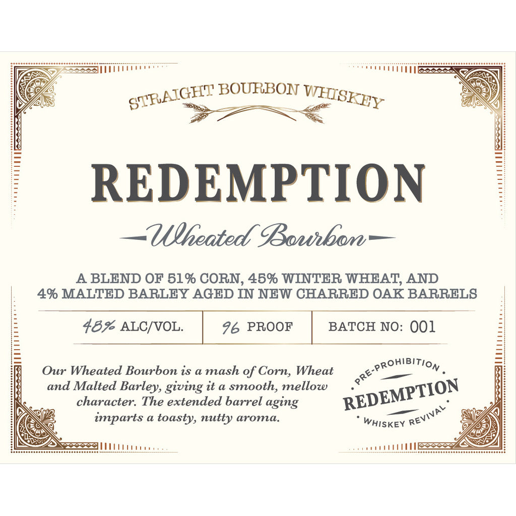 Redemption Wheated Bourbon Whiskey 750 ml product image 2