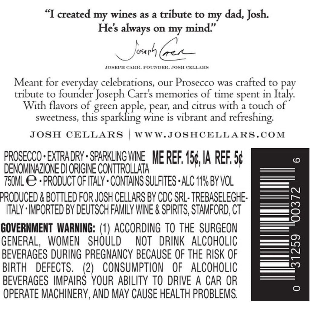 Josh Cellars Prosecco 750 ml product image 3