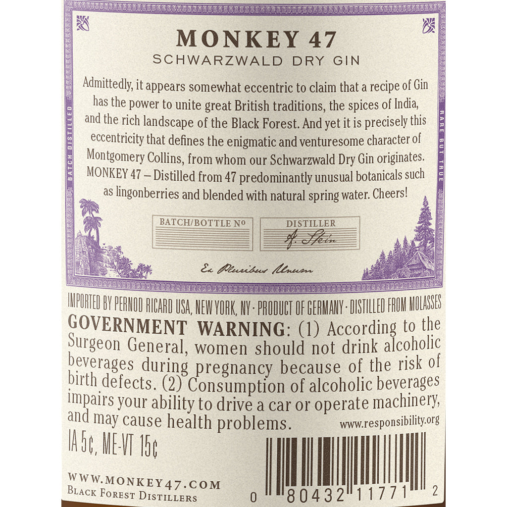 Monkey 47 Schwarzwald Dry Gin 750 ml product image 6