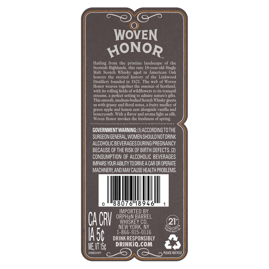 Orphan Barrel Woven Honor Single Malt Scotch 18 year 750 ml product image 6