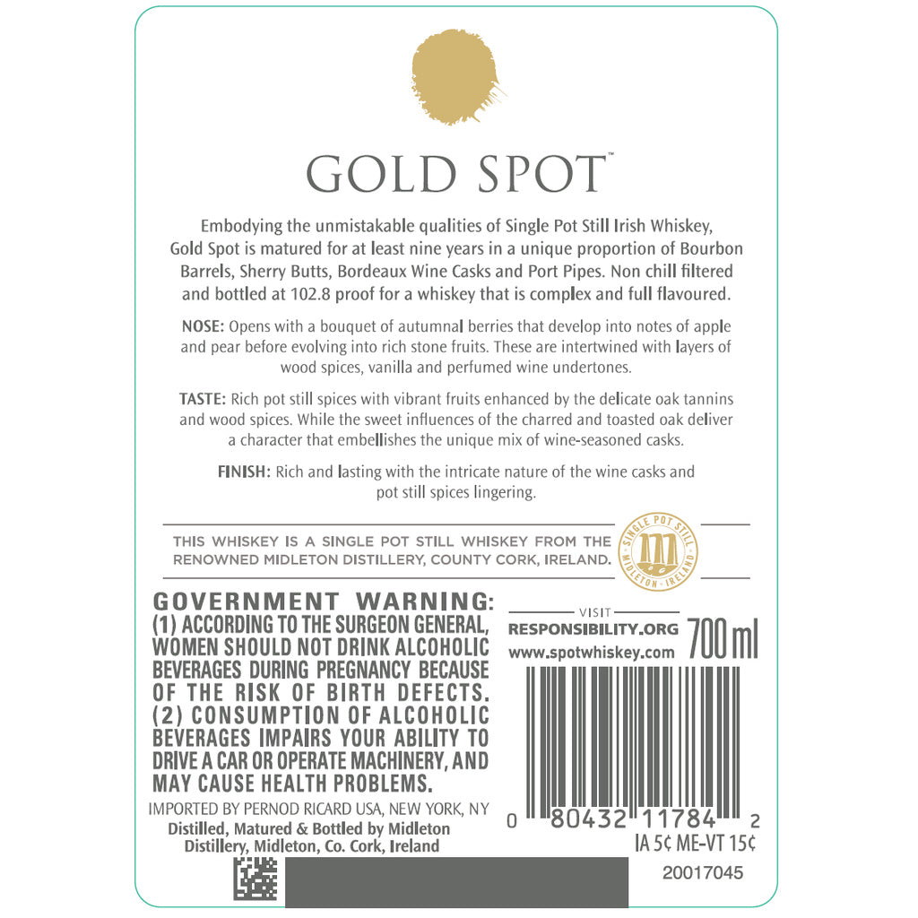 Gold Spot Irish Whiskey 135th Anniversary 700 ml product image 4