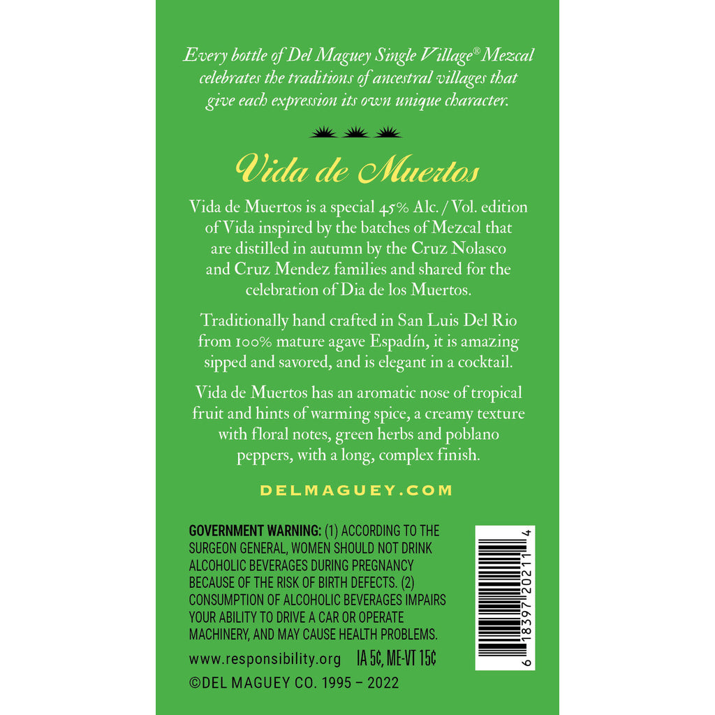 Del Maguey Vida Vida De Muertos 750 ml product image 20