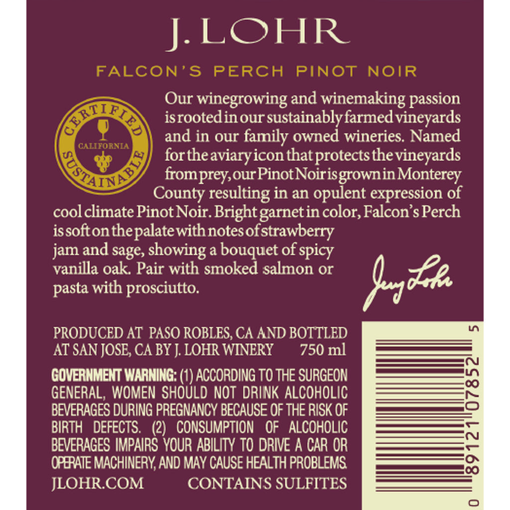 J Lohr Pinot Noir 750 ml product image 3