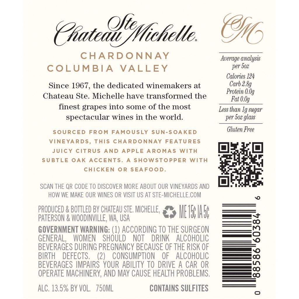 Chateau Ste. Michelle Chardonnay 2019 750 ml product image 6