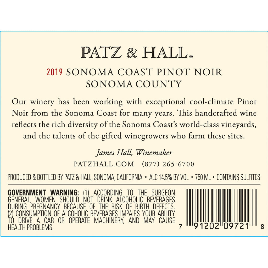 Patz and Hall Sonoma Coast Pinot Noir 2017 750 ml product image 2