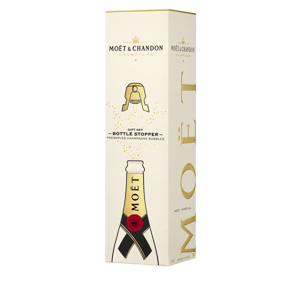 Moet and Chandon Moet Imperial Gift Set with Bottle stopper 750 ml