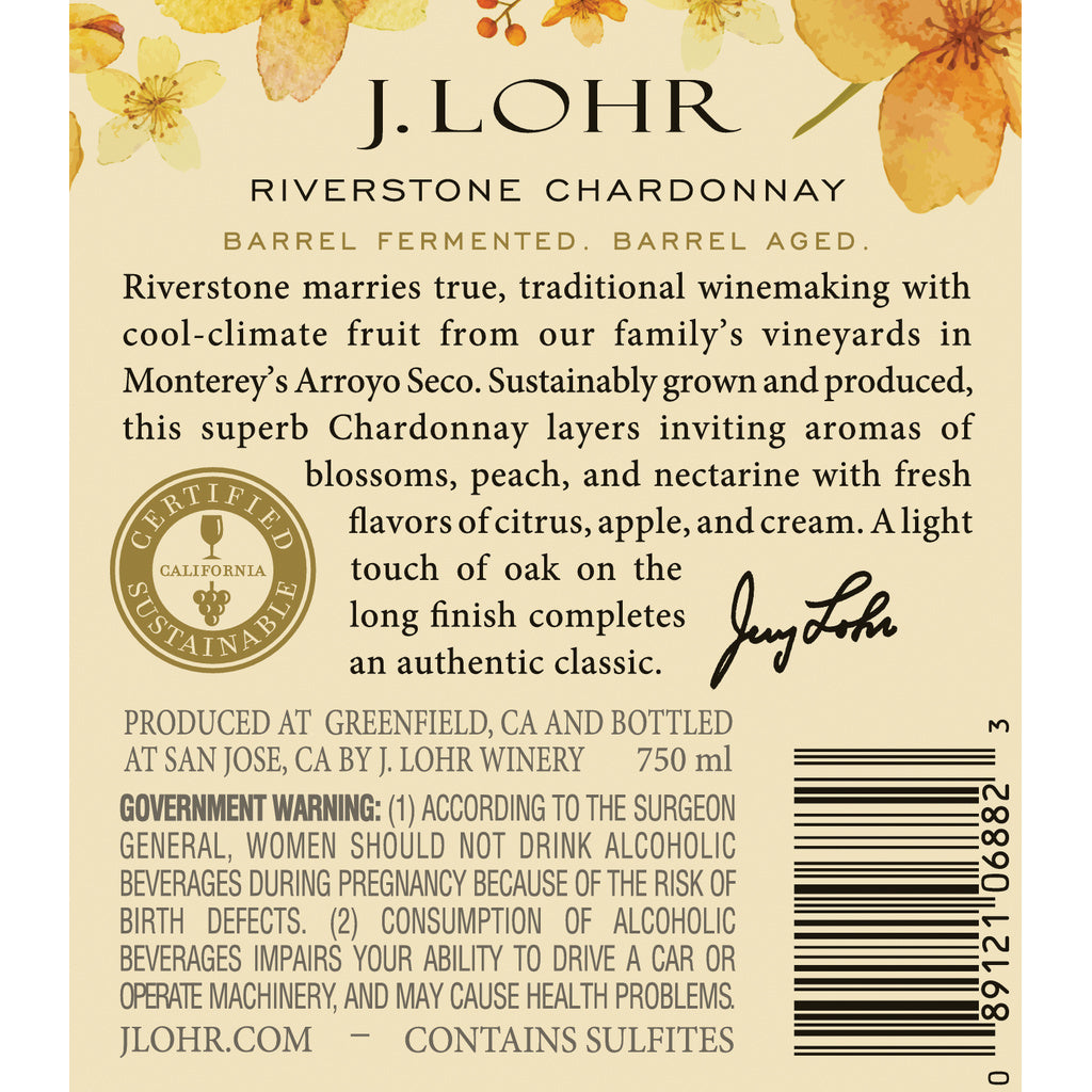 J. Lohr Estates Riverstone Chardonnay Arroyo Secco 2018 750 ml product image 7