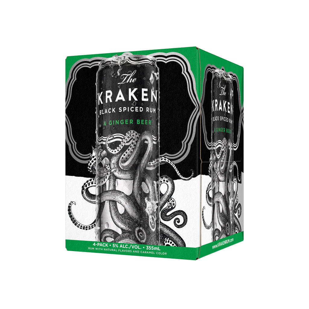 The Kraken Black Spiced Rum and Ginger Beer (4 Pack) 355 ml product image 7