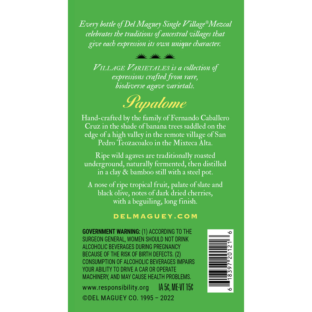 Del Maguey Mezcal Wild Papalome 750 ml product image 2