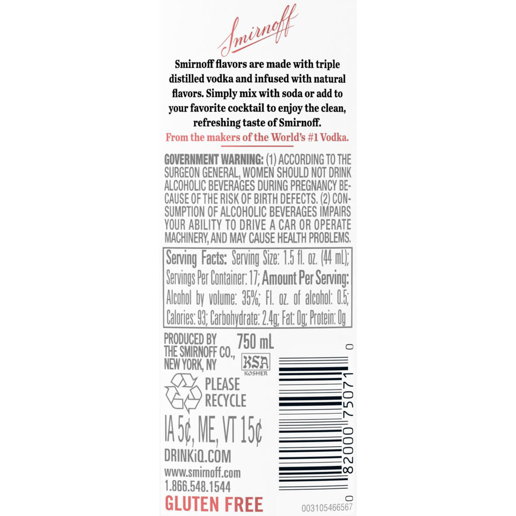 Smirnoff Peach Infused 750 ml product image 4