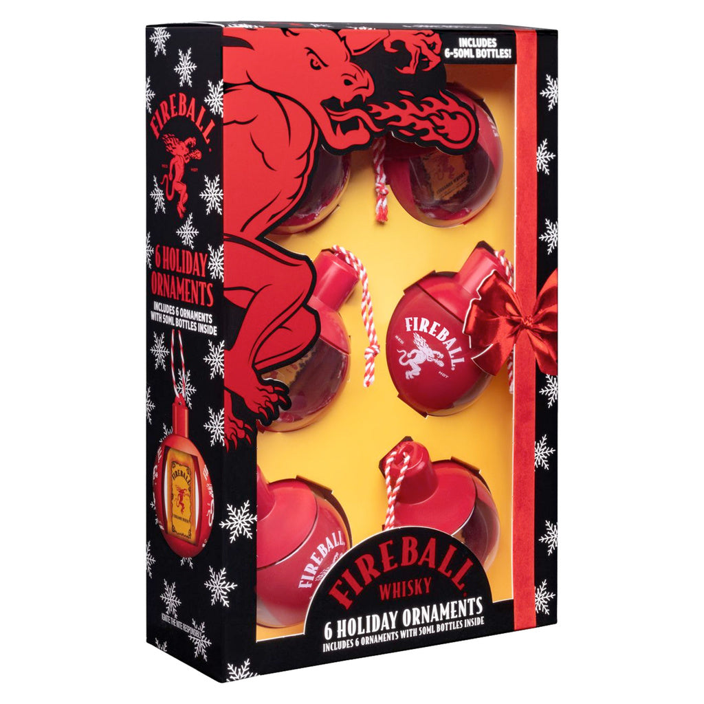 Fireball Holiday Ornament Gift Set (6 pack) 50 ml