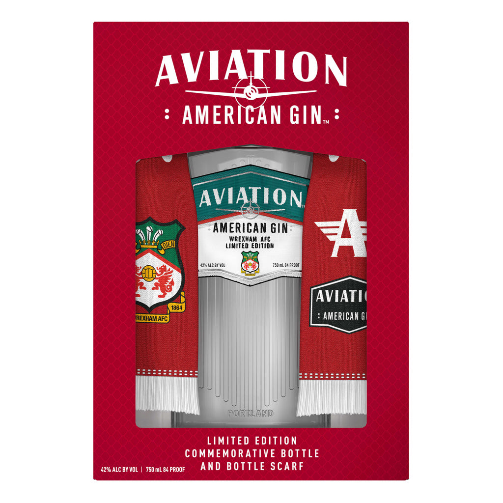 Aviation Gin Wrexham AFC Commemorative Bottle & Scarf Gift Set 750 ml