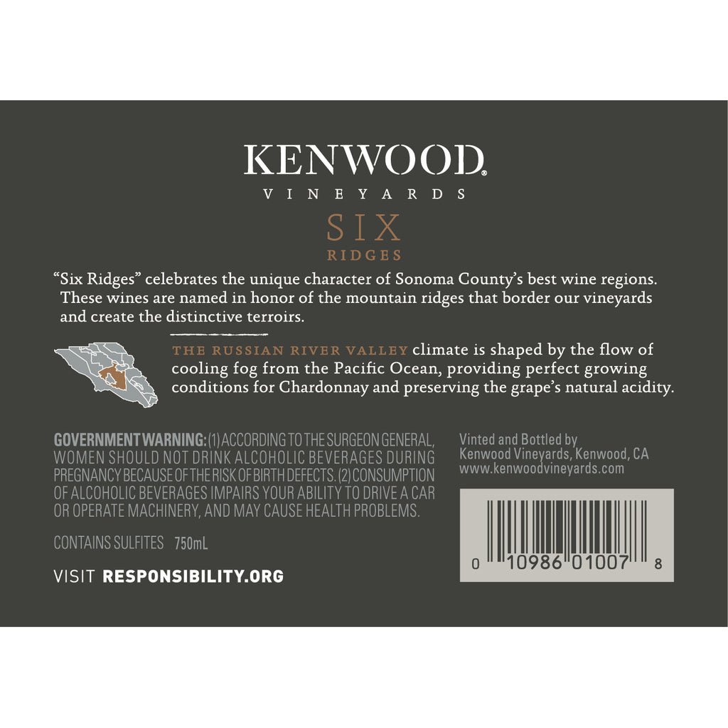 Kenwood Six ridges chardonnay California 2019 750 ml product image 3