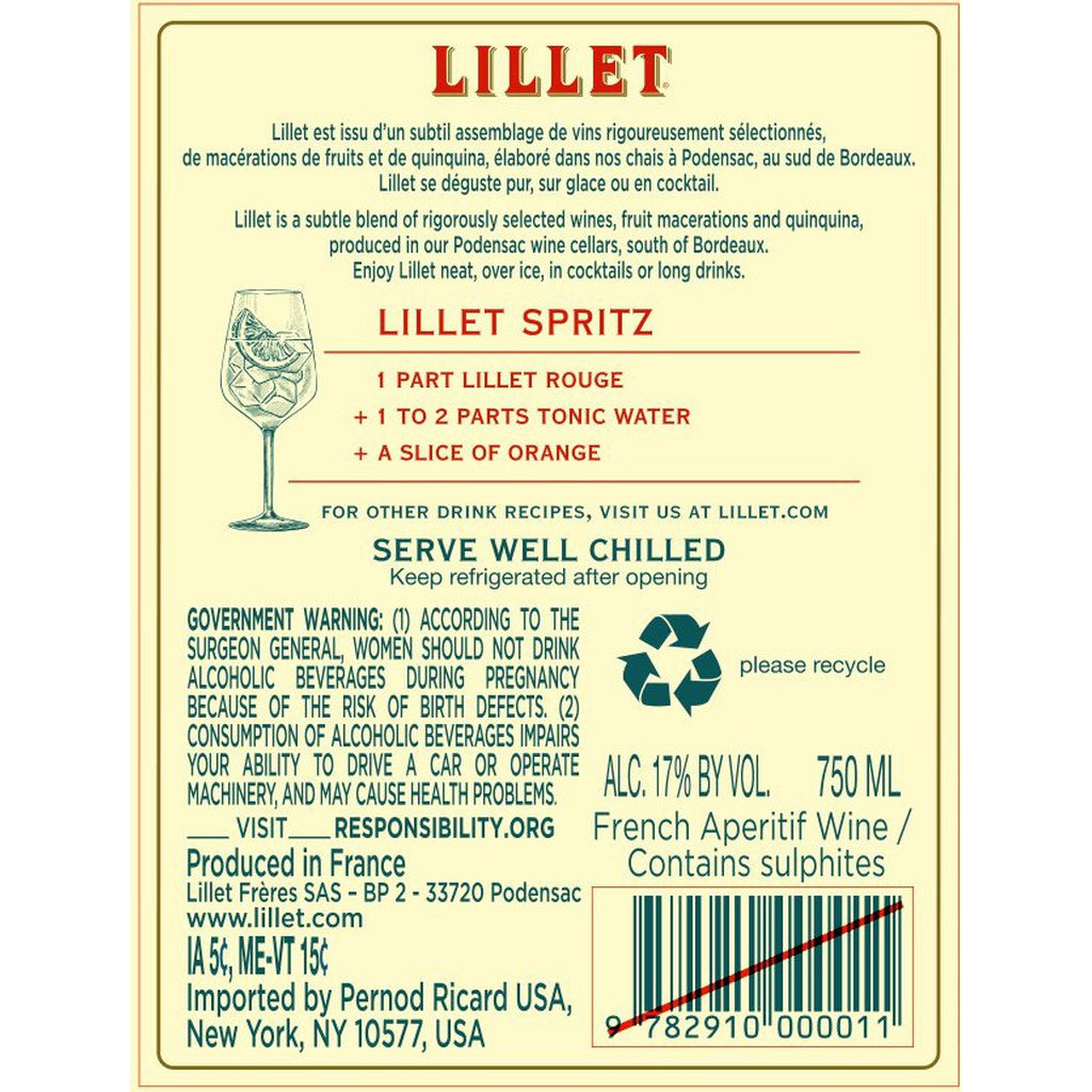 Lillet Rouge 1872 750 ml product image 8
