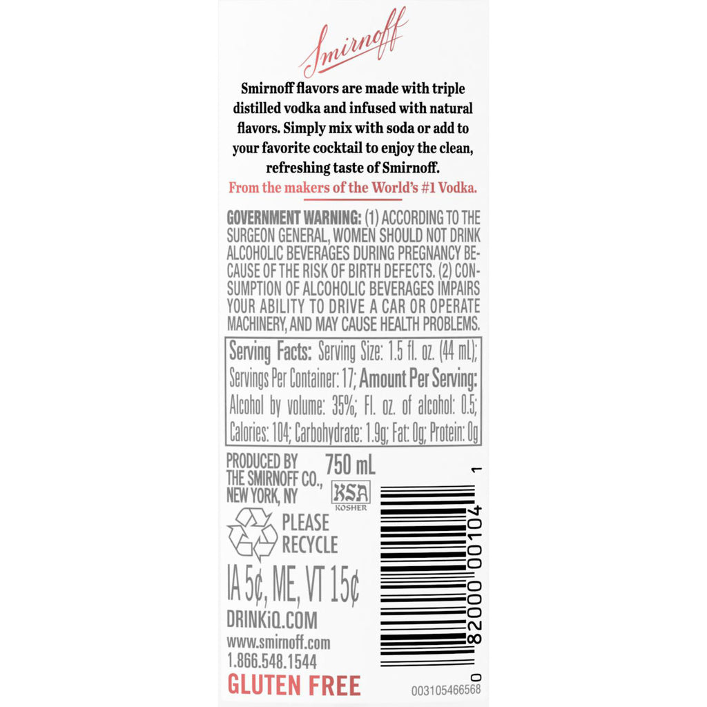 Smirnoff Green Apple Infused 750 ml product image 7