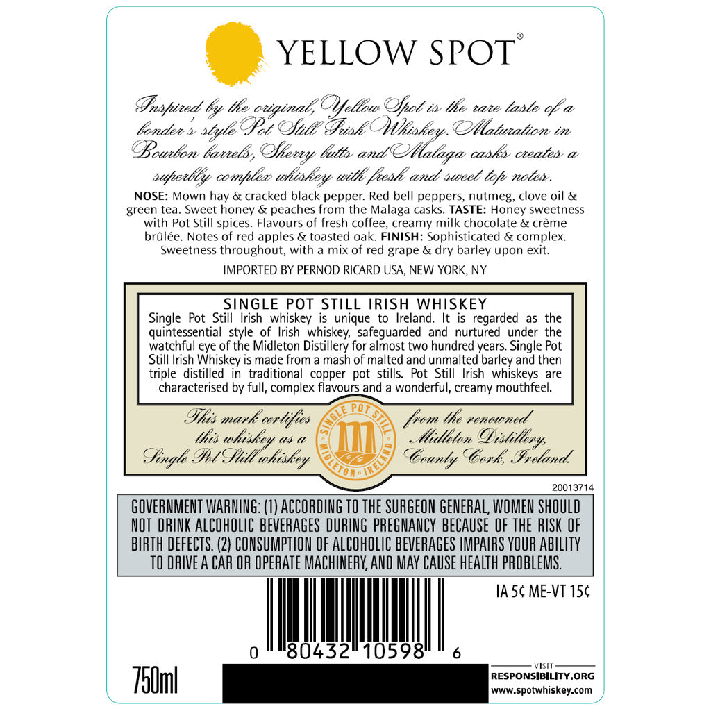 Mitchell & Son Yellow Spot Single Pot Still Irish 12 year 750 ml product image 5