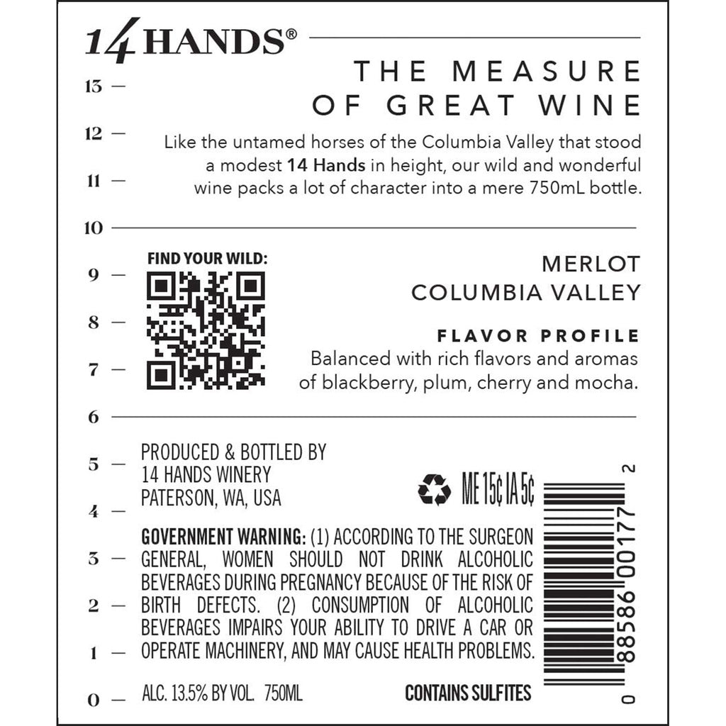 14 Hands Merlot 2021 750 ml product image 4
