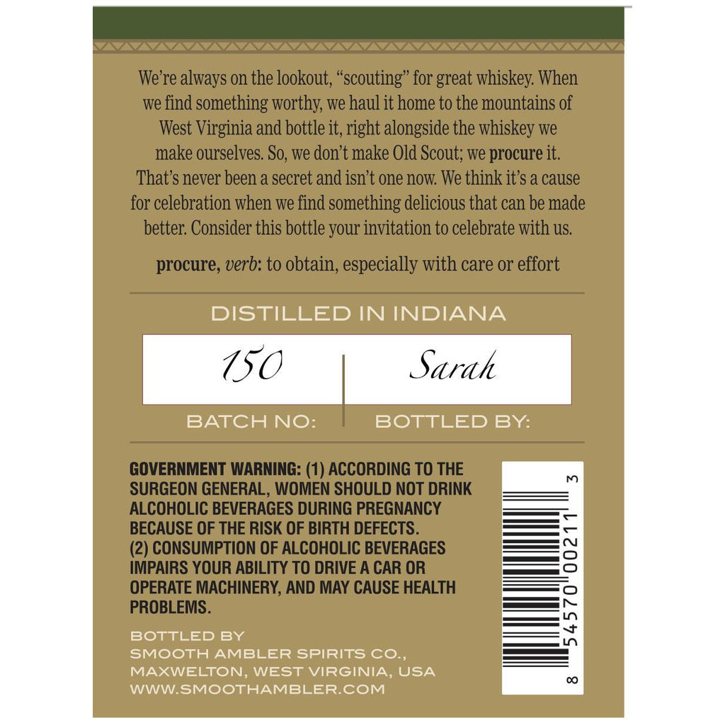Smooth Ambler Old Scout Single Barrel Cask Strength Straight Rye 4 Yr 750 ml product image 3