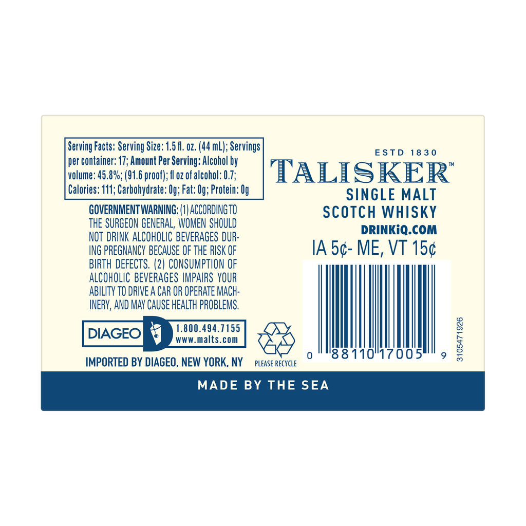 Talisker 10 Year Old Island Single Malt Scotch Whisky 750 ml product image 3