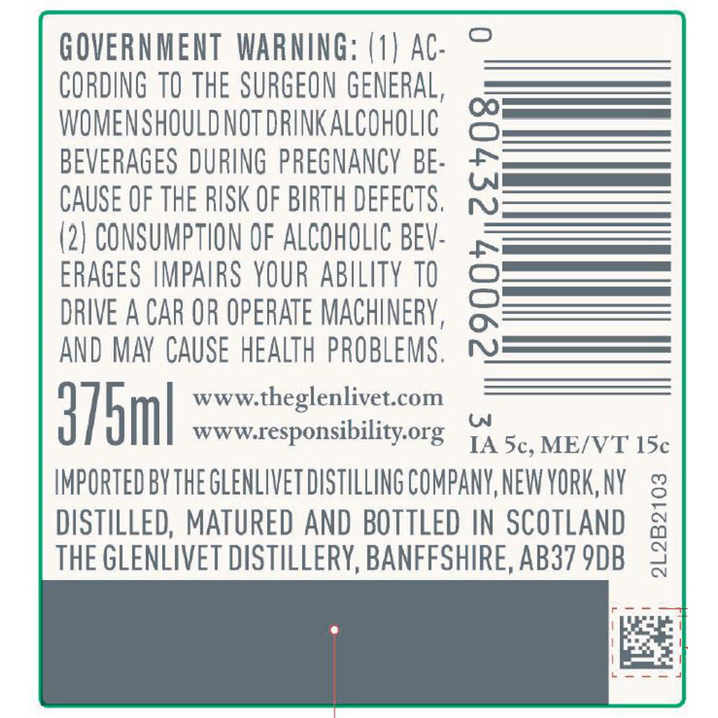 The Glenlivet Single Malt Scotch Whisky 12 year 375 ml product image 4