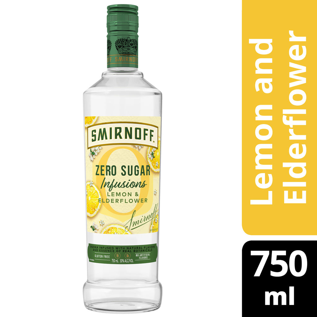 Smirnoff Zero Sugar Infusions Lemon and Elderflower 750 ml
