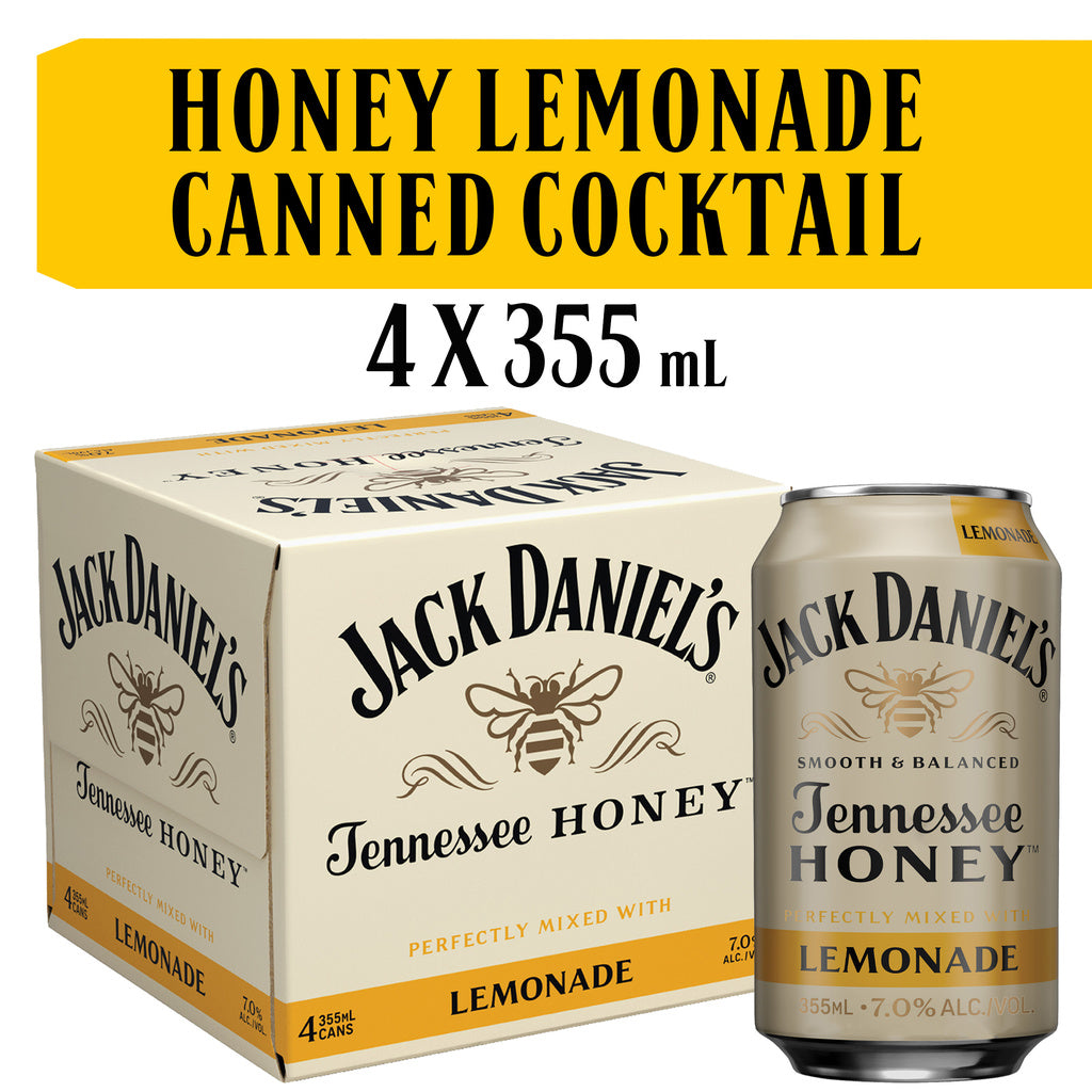 Jack Daniels Whiskey Honey & Lemonade 4x355ml