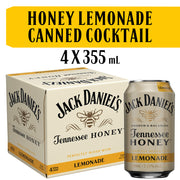 Jack Daniels Whiskey Honey & Lemonade 4x355ml