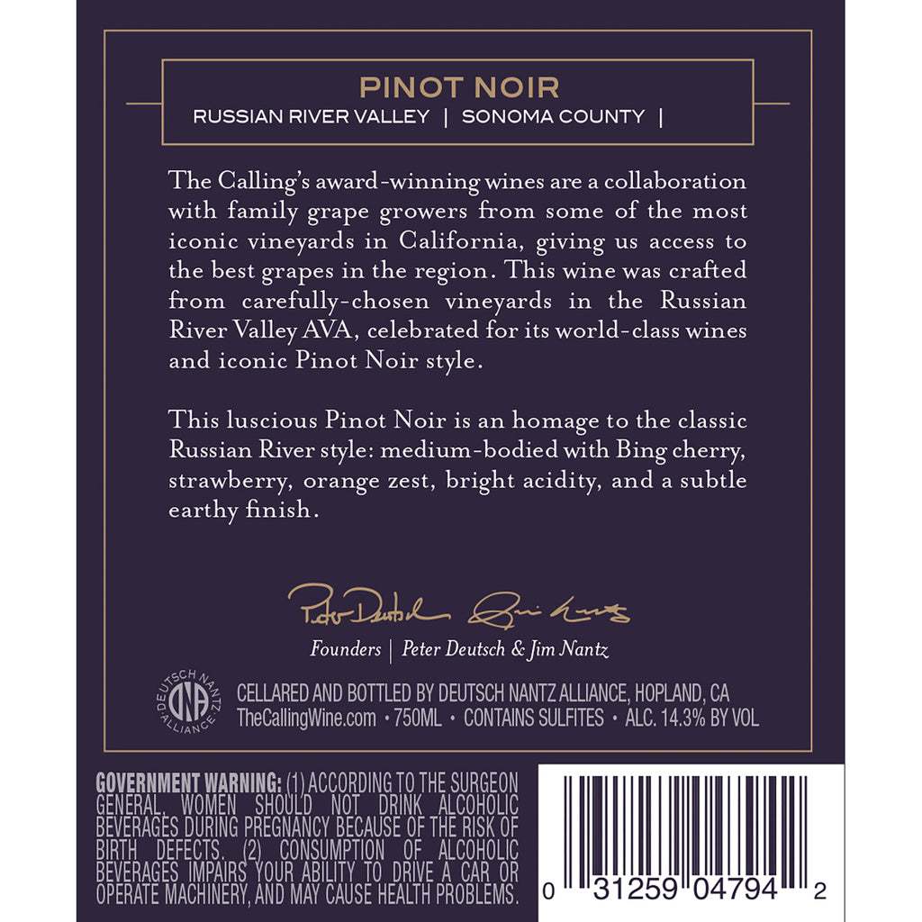 The Calling Russian River Valley Pinot Noir 2021 750 ml product image 4