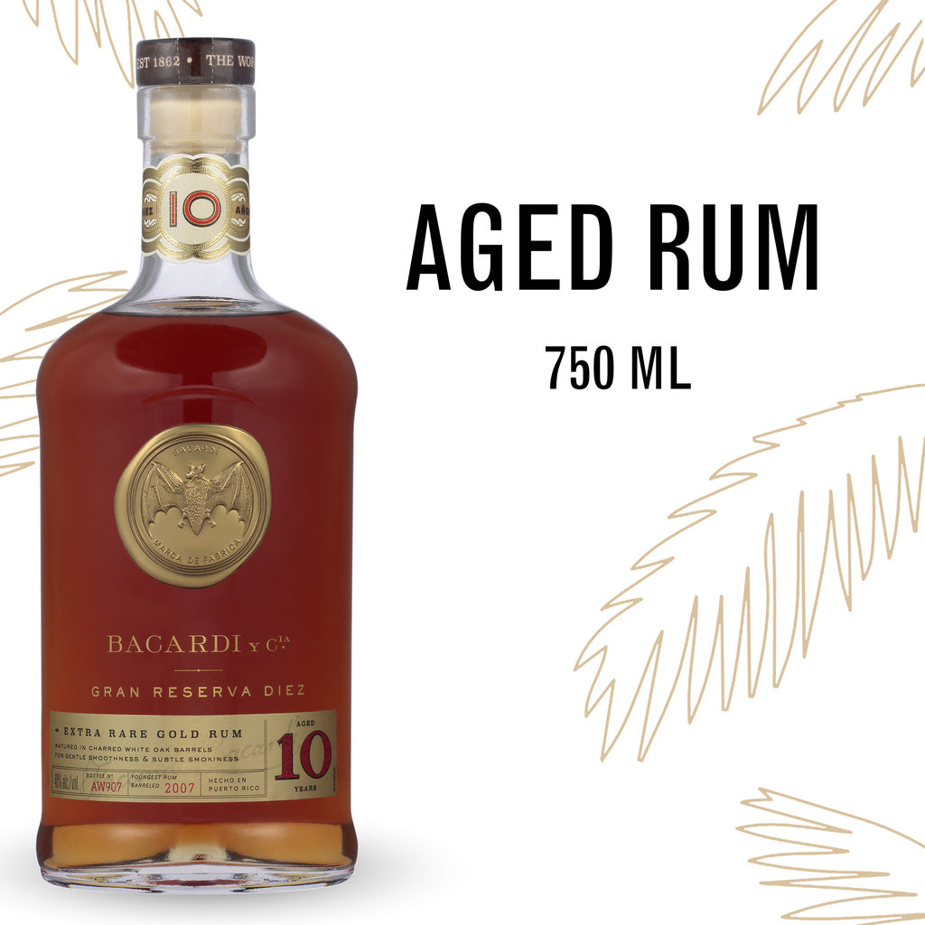 Bacardi Y Cia Gran Reserva Diez 10 Years Extra Rare Gold Rum 750 ml product image 11