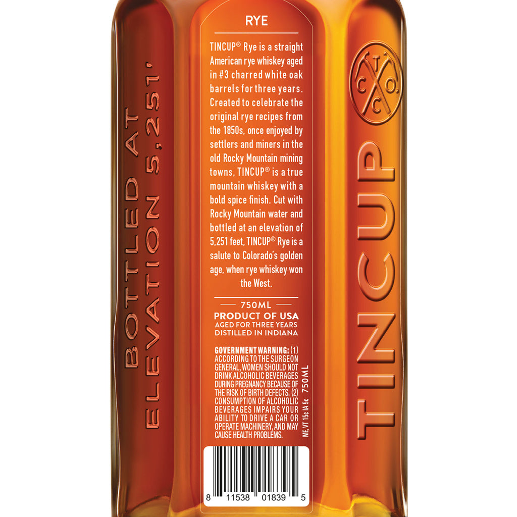 TINCUP Straight Rye Whiskey 750 ml product image 4