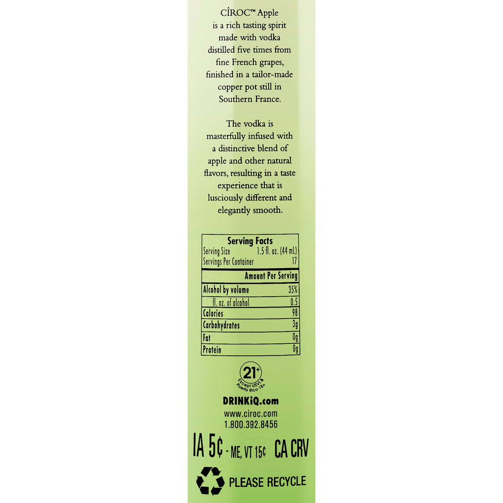 Ciroc Green Apple Vodka 750 ml product image 4