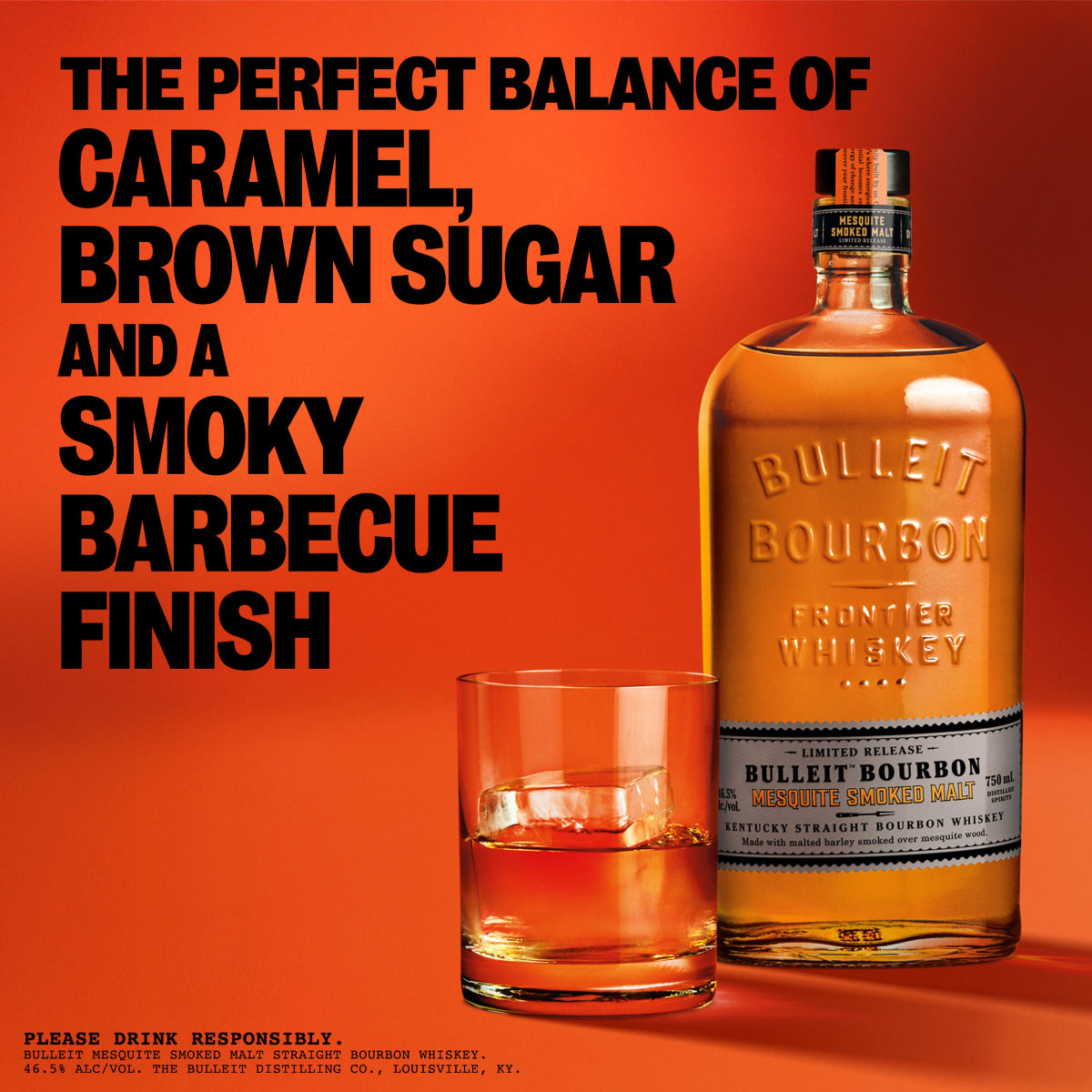 Bulleit Bourbon Mesquite Smoked Malt Kentucky Straight Bourbon Whiskey 750 ml product image 7