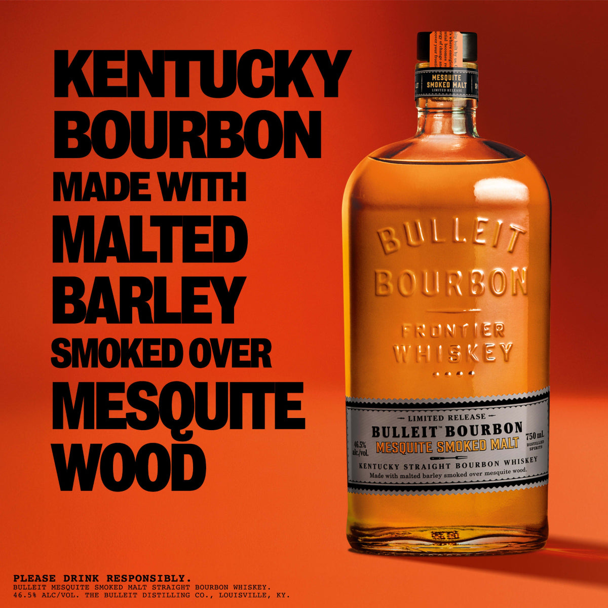 Bulleit Bourbon Mesquite Smoked Malt Kentucky Straight Bourbon Whiskey 750 ml product image 4